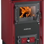 Justus Rustico-50 2.0 Küchenherd – 7 kW, Stahl in Bordeaux, klassisches rustikales Design