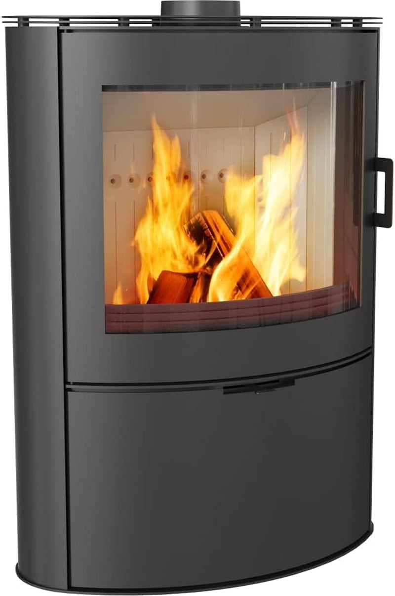 3a201b3e4fae9c4891e7fef51c219dee.jpg Kratki AB 2 (KOZA/AB/S/2) Kaminofen – 10 kW – Modernes ovales Design – Schwarz – Mit TERMOTEC-Speicher – Externe Luftzufuhr – Hocheffizient - Image 1