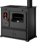 Prometey Perfect Eco Kaminofen – 7 kW – Mit Backfach & Kochfeldern – Energieeffizienzklasse A+ – Autarke Heiz- & Kochlösung – Schwarz – Modernes Design - Image 3