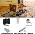 POMOLY Ti Mini 0.6 Titan-Campingofen – Ultraleichter, faltbarer Holzofen für Backpacking & Trekking – Hochwertiges Titan – Inklusive 2 m Schornstein – Kompakt & Hitzeresistent - Image 5