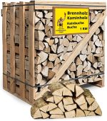 Hartholz-Brennholz – Kammergetrocknete Hainbuche & Buche – Scheitlänge 25 cm – Auf Palette – Perfekt für Kamin, Pizzaofen, Grill & Smoker