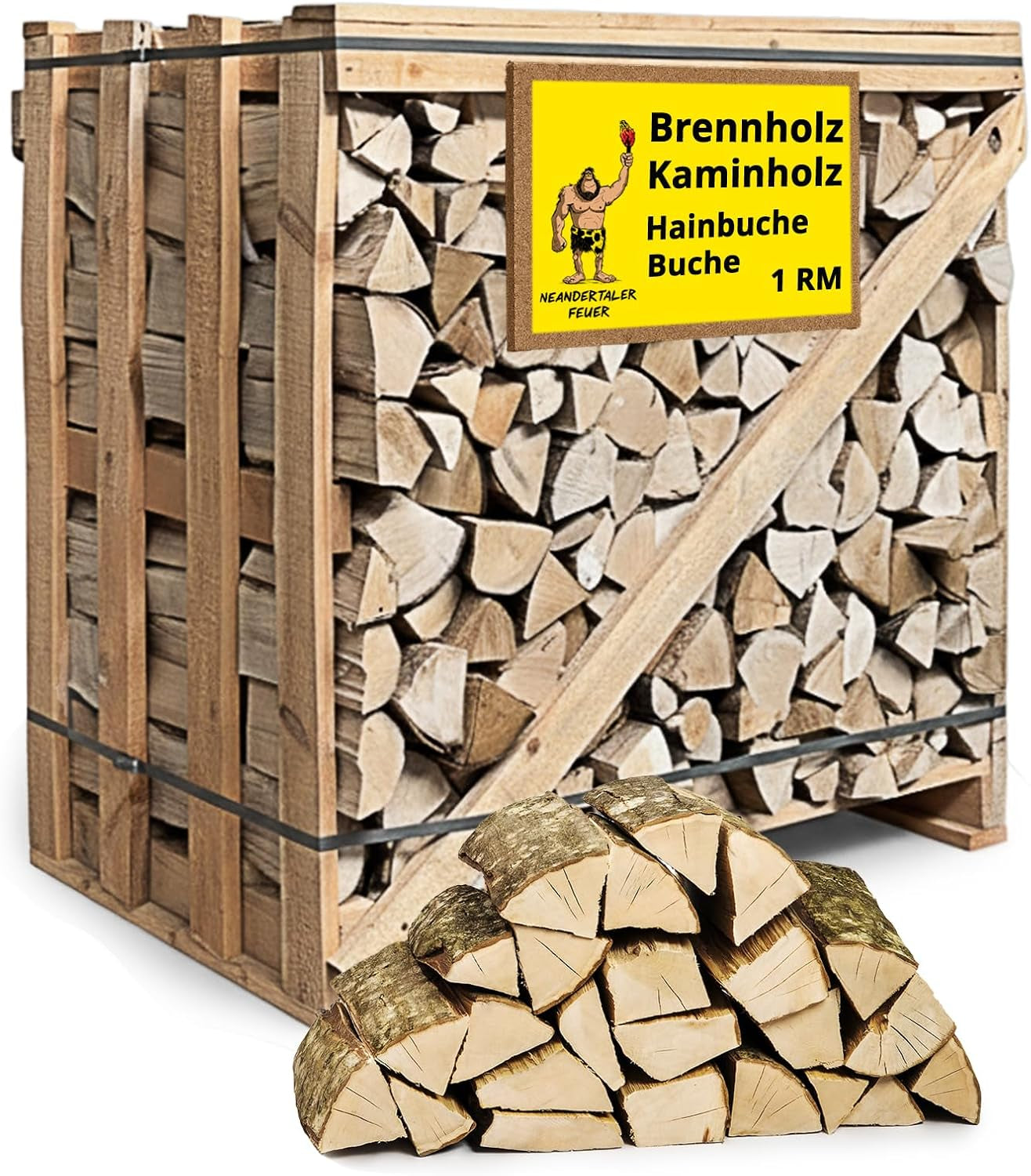 41240e89f91247325231a97f6b4c0414.jpg Hartholz-Brennholz – Kammergetrocknete Hainbuche & Buche – Scheitlänge 25 cm – Auf Palette – Perfekt für Kamin, Pizzaofen, Grill & Smoker - Image 1
