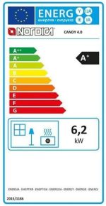 La Nordica Candy 4.0 Kaminofen – 6,2 kW – Kompakter Guss-Speicherofen – Energieeffizienzklasse A+ – 85,1 % Wirkungsgrad – Platzsparendes Design - Image 2