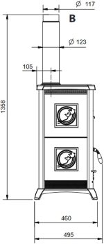La Nordica Gemma Elegance Kaminofen – 6 kW – Kompakter Design-Kamin mit edler Majolika-Verkleidung – Bordeaux – Hocheffizient & emissionsarm - Image 3