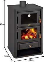 Prity FG Holzherd mit Backofen und Holzfach – 14 kW, Graphitschwarz - Image 7