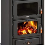 Prity FG Holzherd mit Backofen und Holzfach – 14 kW, Graphitschwarz