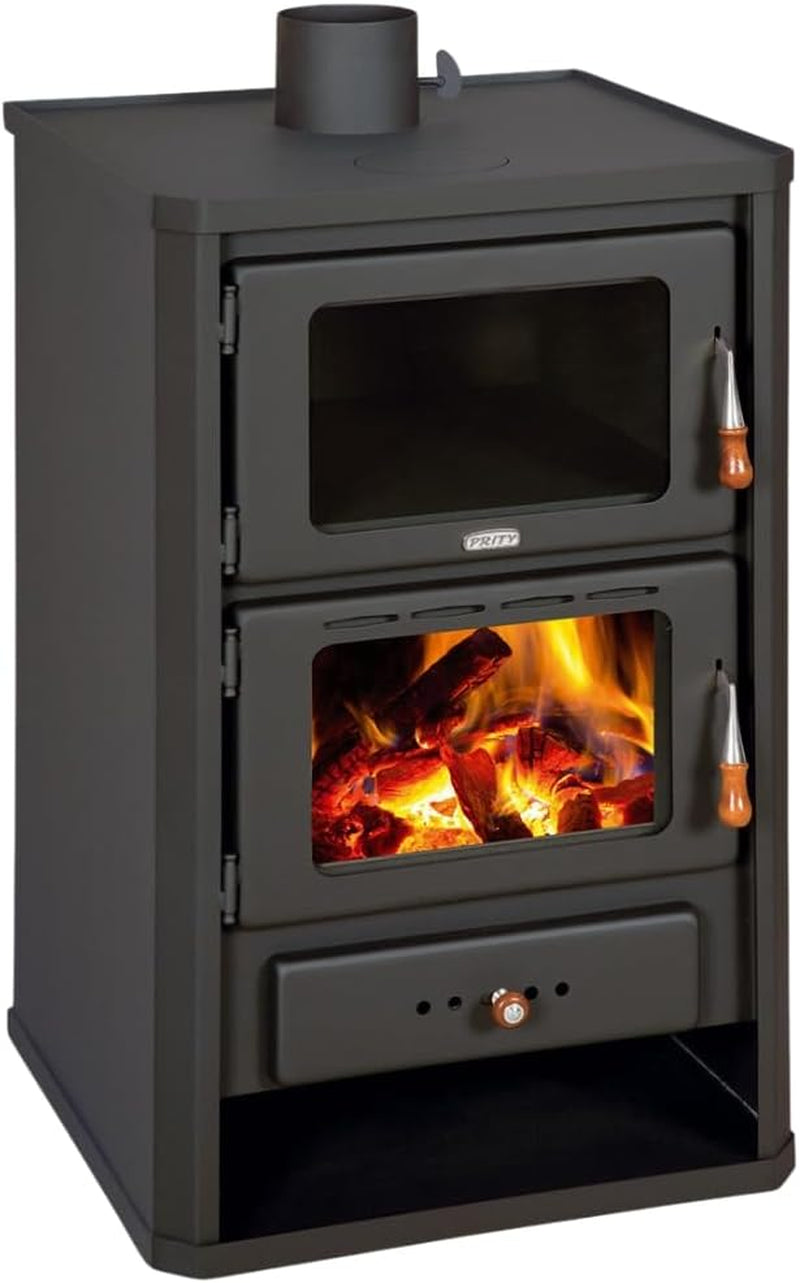 487f16aaa619b644d573a53057354123.jpg Prity FG Holzherd mit Backofen und Holzfach – 14 kW, Graphitschwarz - Image 1