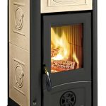 Nordica „Gemma Liberty“ Kaminofen – 6 kW – Kompakter Design-Kamin mit Steinzeug-Verkleidung – Hochwertige Gusseisen-Elemente – Bis zu 172 m³ Heizleistung – Farbe: Liberty Parchment