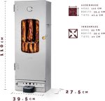 Kaiser 100 Elektro-Räucherofen – 110 cm – Hochwertige Handwerkskunst aus Edelstahl – Portabler Räucherofen mit Sichtfenster – Inklusive umfangreichem Zubehör-Set – Ideal für Fisch, Fleisch & Käse - Image 3