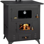 Prity 1P50R Küchenofen – 14 kW – Kraftvoller Werkstatt- & Küchenherd mit Backfach & Kochplatte – Klassisches Design in Schwarz/Graphit – Robuste Stahl-Konstruktion
