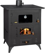 Prity 1P50R Küchenofen – 14 kW – Kraftvoller Werkstatt- & Küchenherd mit Backfach & Kochplatte – Klassisches Design in Schwarz/Graphit – Robuste Stahl-Konstruktion