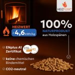 HEIZFUXX Premium Holzpellets (Blau) – 975 kg Palette (65 x 15 kg Säcke) – 6 mm Weichholz-Pellets, ENplus A1 zertifiziert, hoher Heizwert & aschearm - Image 3