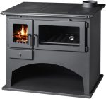 EEK Viki Küchenofen – 10,5 kW – Leistungsstarker Werkstattofen mit Backfach & Kochplatte – Für Räume bis 200 m² – Autark heizen & kochen – Robustes Design mit Holzfach