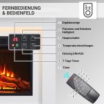 BALDERIA Finn Elektrokamin mit Kaminsims – 2000W – 3D-Flammeneffekt & 13-farbige Ambientebeleuchtung – Inkl. Fernbedienung - Image 4
