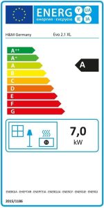 H&M Germany EVO 2.1 XL Kaminofen – 7 kW – Moderner Rundkamin mit Naturstein-Verkleidung – Titanium-Design – Integriertes Holzfach – Energieeffizienzklasse A - Image 7