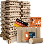 HEIZFUXX Nestro XL Blaue Weichholz-Briketts – 960 kg Palette (96 x 10 kg) – Premium-Briketts für Kamin, Heizkessel & Ofen – Hoher Heizwert & aschearm