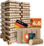 HEIZFUXX Nestro XL Blaue Weichholz-Briketts – 960 kg Palette (96 x 10 kg) – Premium-Briketts für Kamin, Heizkessel & Ofen – Hoher Heizwert & aschearm