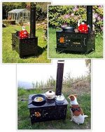 ECOfoxx „Rosalie“ Outdoor-Küchenherd – Mobiler Holzofen für Garten & Camping – Mit Backfach & Kochplatte – Kompakt & Transportabel – Robustes Emaille-Design - Image 4