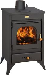 BALKAN ENERGY K1 R Holz- & Kohleofen – 9 kW, Graphitschwarz, Energieeffizienzklasse A