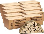 Neandertaler Feuer Eschen-Brennholz 300 kg – 25 cm ofenfertiges Hartholz für Kamin, Grill, Pizzaofen & Feuerschale (10 x 30 kg Kartons)