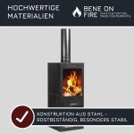 BENE ON FIRE „Delaware“ Outdoor-Kamin – 150 cm Gartenofen – Moderner Terrassenkamin aus pulverbeschichtetem Stahl – Mit integriertem Holzfach – Stilvolles Design für Terrasse & Garten - Image 3