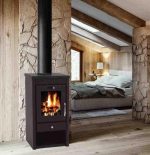 Generisch 7 kW Kaminofen – Kompakter, freistehender Holzofen – Mit großem Sichtfenster & Holzfach – Schwarz – Ideal für Werkstatt, Hütte & Wohnbereich - Image 2