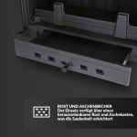 KRATKI Simple 8kW Eck-Kamineinsatz – Moderner Kamin mit beidseitiger Verglasung (BS) – Energieeffizienzklasse A – EcoDesign-konform – Hocheffiziente Verbrennung für offene Wohnkonzepte - Image 5