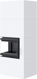 KRATKI Simple Box Kamin – 8 kW – Moderner Eck-Kaminbausatz – Weißes Stahldesign – 2-seitige Panoramascheibe – Energieeffizienzklasse A – Schnelle Montage - Image 8
