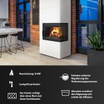 KRATKI Simple Box Kamin – 8 kW – Moderner Eck-Kaminbausatz – Weißes Stahldesign – 2-seitige Panoramascheibe – Energieeffizienzklasse A – Schnelle Montage - Image 3