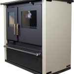 Nana IF Verso CS Plus Küchenherd – 7,7 kW – Multifunktionaler Holzofen mit Backfach & Kochfläche – Energieeffizienzklasse A+ – Elfenbeinfarbenes Design – Umweltfreundlich