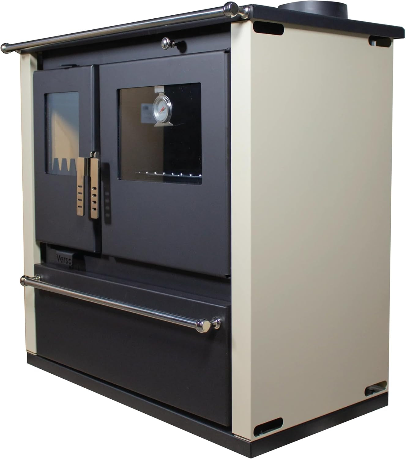 79d45fbfe387a0bb6dbff36bc2dcdbc3.jpg Nana IF Verso CS Plus Küchenherd – 7,7 kW – Multifunktionaler Holzofen mit Backfach & Kochfläche – Energieeffizienzklasse A+ – Elfenbeinfarbenes Design – Umweltfreundlich - Image 1