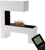 GLOW FIRE Mozart Opti-Myst Wasserdampf-Elektrokamin – Weiß, realistischer 3D-Flammeneffekt