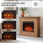 BALDERIA Finn Elektrokamin mit Kaminsims – 2000W – 3D-Flammeneffekt & 13-farbige Ambientebeleuchtung – Inkl. Fernbedienung - Image 11