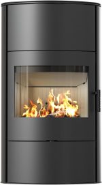KRATKI KOZA/AB/S/2/ROLLO/W Kaminofen – 10 kW – Moderner Design-Kamin mit Panoramasicht – Energieeffizienzklasse A – Mit TERMOTEC-Speichertechnologie – Für Passivhäuser geeignet