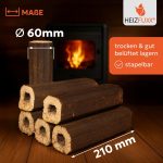 Paligo Heizfuxx Pinikay Wood Briquettes, Hardwood, Octagon, Chimney, Oven, Firewood, Heating Briquettes 10kg x 96 Packages 960kg / 1 palette - Image 4