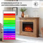 BALDERIA Finn Elektrokamin mit Kaminsims – 2000W – 3D-Flammeneffekt & 13-farbige Ambientebeleuchtung – Inkl. Fernbedienung - Image 13