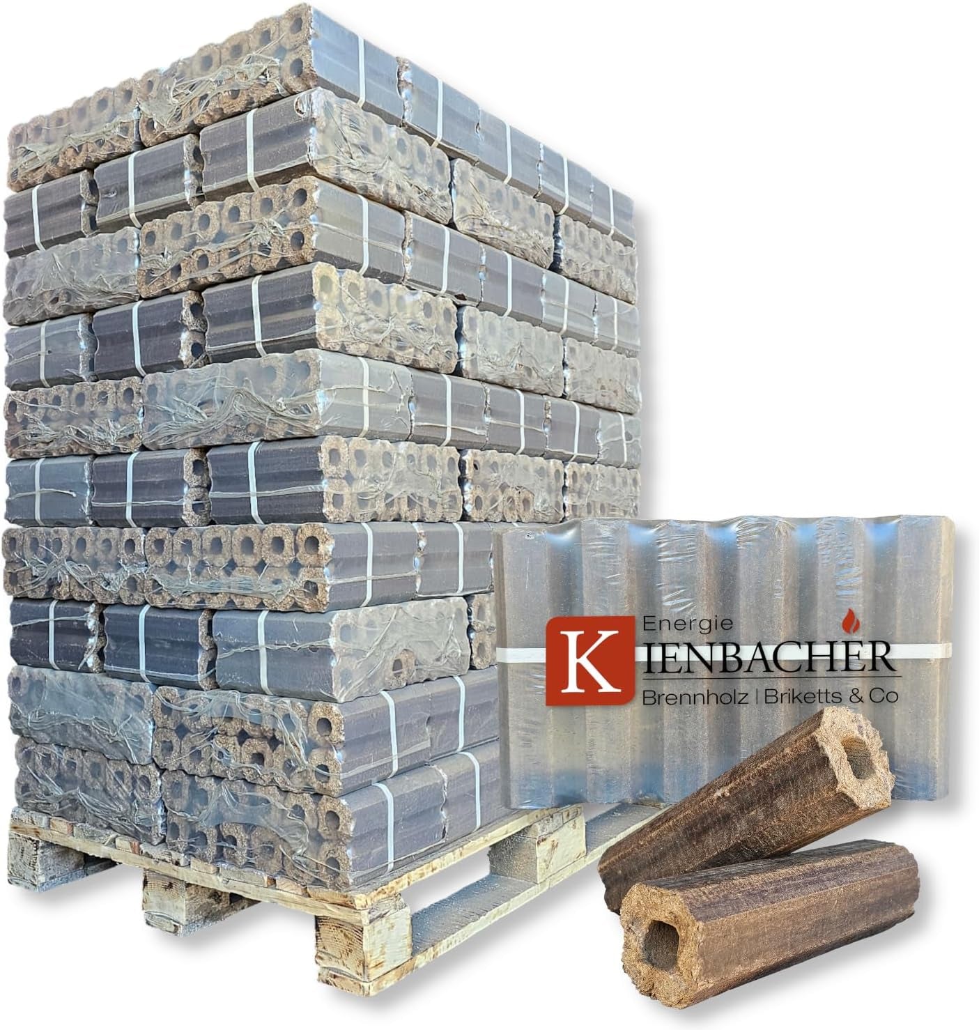 8a7e9dbc26b9743f79b31c322bbce4a4.jpg PiniKay 400 kg Palette (40 x 10 kg) – Premium Hartholz-Briketts aus reiner Buche/Eiche – Perfekt für Kamin, Ofen & Heizung – Hoher Heizwert & lange Glutdauer - Image 1