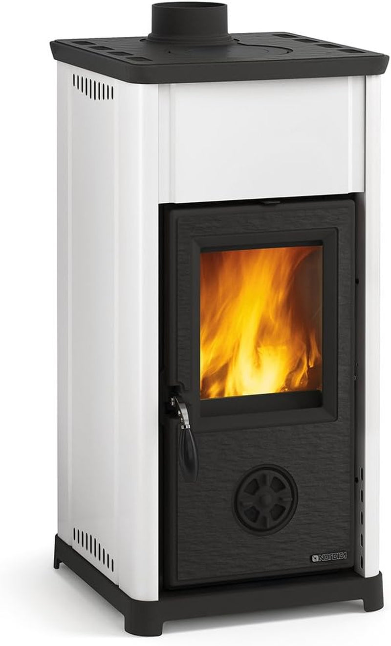 8ebf636cead908545480a498e5f4a7cb.jpg La Nordica „Tea“ Kaminofen – 6,6 kW – Moderner Design-Kamin in Weiß – Hochwertige Emaillierung – Energieeffizienzklasse A+ – Fortschrittliche Verbrennungstechnik – Kompakt & Elegant - Image 1