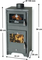DanDiBo Ever 2 Kaminofen – 7,85 kW – Mit Backfach & Kochplatte – Energieeffizienzklasse A+ – Autarke Heiz- & Kochlösung – Hocheffizient – Bild 2