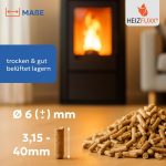 HEIZFUXX Premium Holzpellets (Blau) – 975 kg Palette (65 x 15 kg Säcke) – 6 mm Weichholz-Pellets, ENplus A1 zertifiziert, hoher Heizwert & aschearm - Image 4