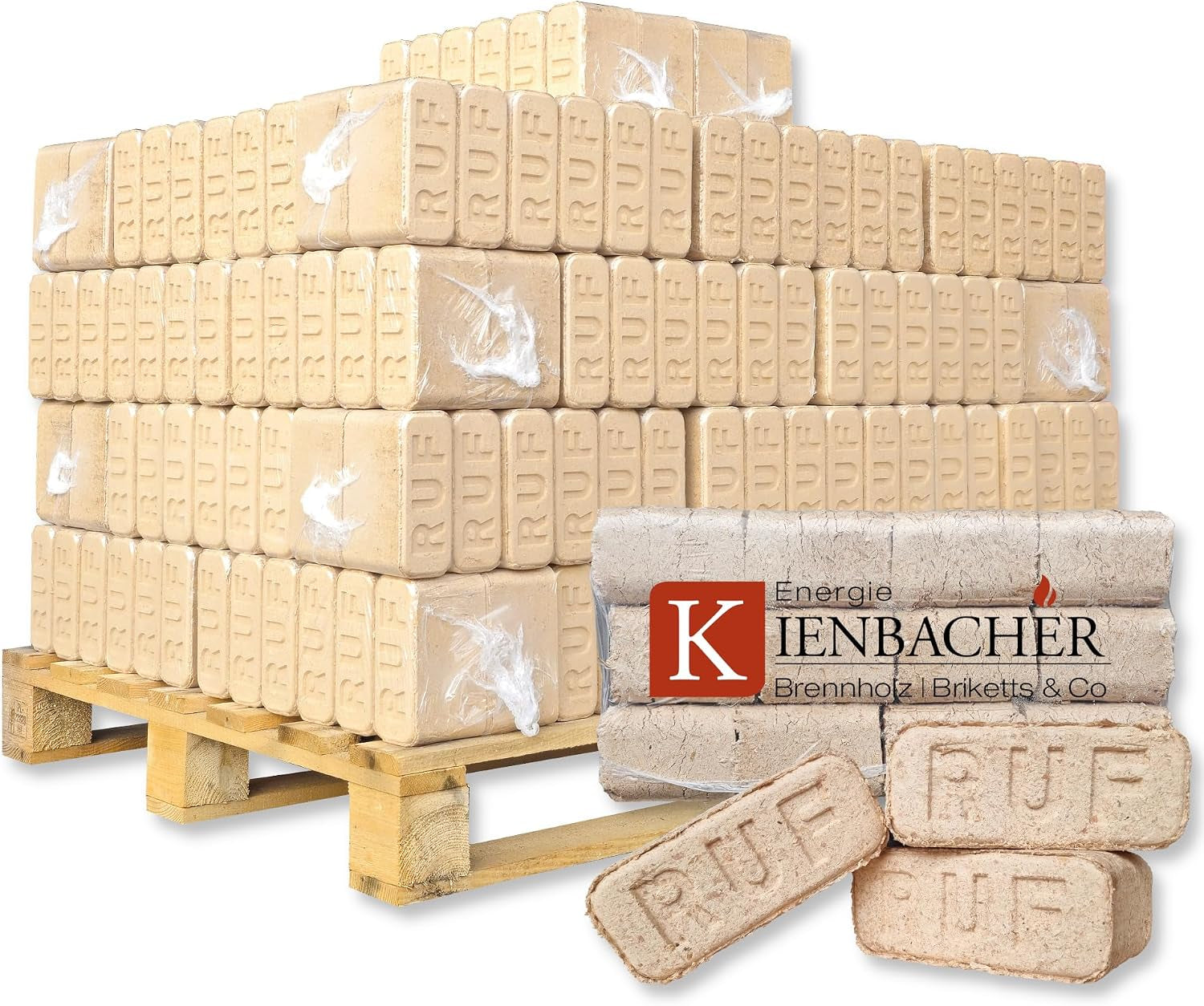 990c74cc2c743a96e1635031c0211ad3.jpg 500 kg RUF Hartholz-Briketts – Premium Holzbriketts für Kamin & Ofen – Nachhaltig aus Buche, Eiche, Esche, Hainbuche & Birke – 50 x 10 kg Säcke auf Palette - Image 1