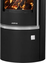 Justus Faro W+ 2.0 Holz- & Kohleofen – 7 kW, schwarzer Stahl mit Speckstein-Abdeckplatte - Image 3