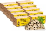 Buchen-Brennholz (300 kg) – Kammergetrocknetes Hartholz – Scheitlänge 25 cm – 10er-Set à 30 kg – Perfekt für Grill, Pizzaofen, Smoker & Kamin