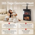 KAMINIO Henri Elektrokamin mit Kaminrohr – 1800W – 3D-Flammeneffekt & Fernbedienung – Stilvolle Heizlösung für Wohn- & Schlafzimmer – In Schwarz & Weiß erhältlich - Image 5