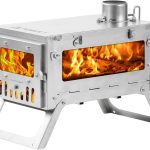 POMOLY Ti Mini 0.6 Titan-Campingofen – Ultraleichter, faltbarer Holzofen für Backpacking & Trekking – Hochwertiges Titan – Inklusive 2 m Schornstein – Kompakt & Hitzeresistent