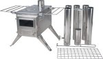 Winnerwell Nomad Medium – Kompakter Camping-Zeltofen aus hochwertigem Edelstahl – Portabler Holzofen für Zelte, Teepees & Yurten – Inklusive 7 kW Heizleistung & Kochfunktion - Image 4