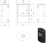 Kratki Steel AB Kaminofen – 10 kW, zylindrischer Kamin in Schwarz - Image 9