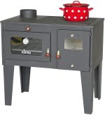 DanDiBo Alegra 93933 Kaminofen – 6 kW – Multifunktionaler Küchenherd mit Backfach & 3 Kochfeldern – Energieeffizienzklasse A – Autark heizen & kochen – Schwarz - Image 3