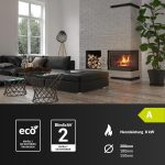 KRATKI Simple 8kW Eck-Kamineinsatz – Moderner Kamin mit beidseitiger Verglasung (BS) – Energieeffizienzklasse A – EcoDesign-konform – Hocheffiziente Verbrennung für offene Wohnkonzepte - Image 2