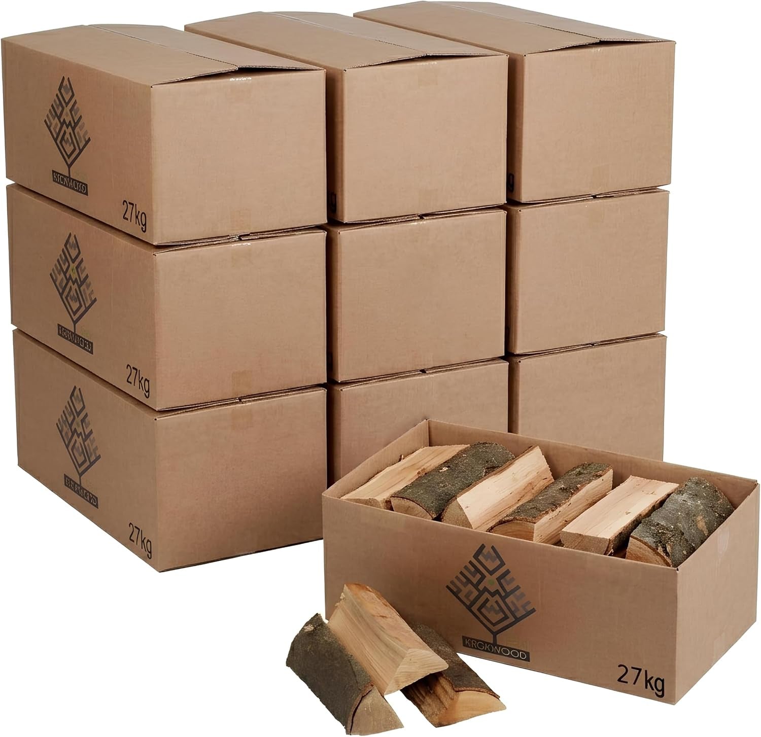 bb0a7be84c150c2a42c309b5f08c6ebe.jpg KROKWOOD Buchen-Brennholz (270 kg) – 10er-Set à 27 kg – Kammergetrocknet – Ideal für Kamin, Lagerfeuer & Feuerschale – Scheitlänge bis 25 cm - Image 1